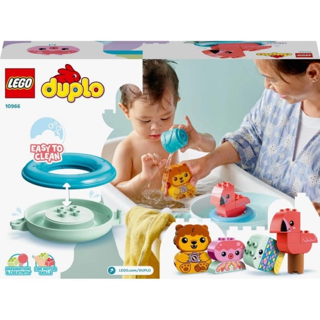 Insula plutitoare cu animăluțe și LEGO Duplo pentru baie