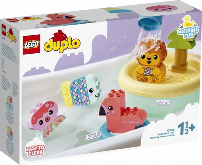 Insula plutitoare cu animăluțe și LEGO Duplo pentru baie