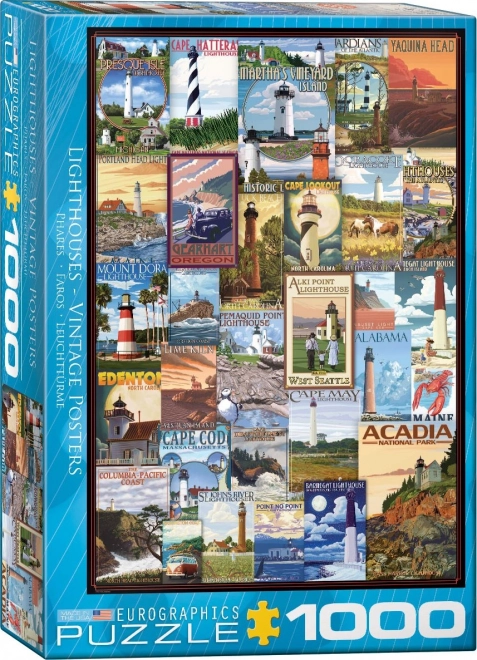 Puzzle afise vechi de faruri 1000 piese