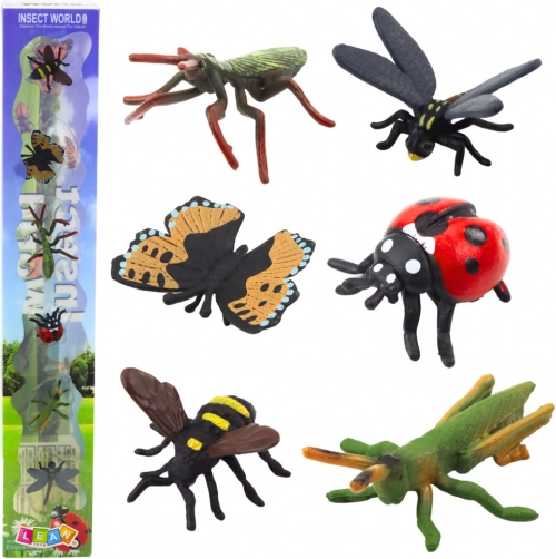 Set figurițe mini insecte Vospă Praying Mantis Buburuză 4-6cm 6buc