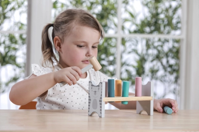 VIGA PolarB Bancă din lemn cu ciocan - Jucărie Montessori