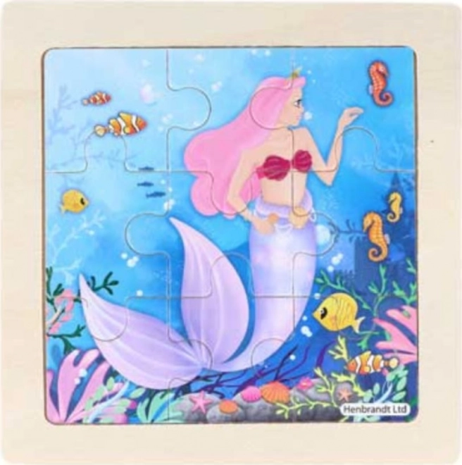 Puzzle din lemn sirena Violet 9 piese