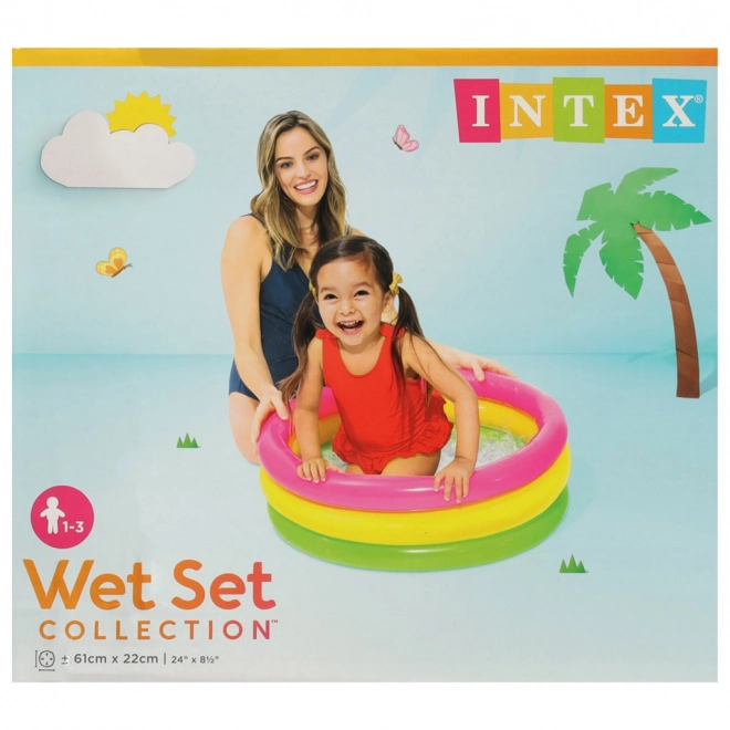 Piscină gonflabilă curcubeu pentru copii Intex