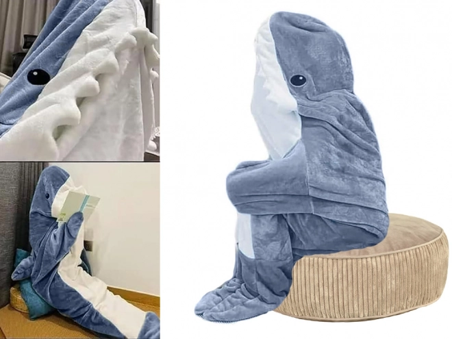 Pijama cu glugă tip rechin pentru iarnă
