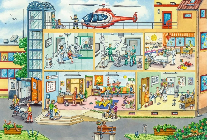 Puzzle spital de copii cu stetoscop SCHMIDT