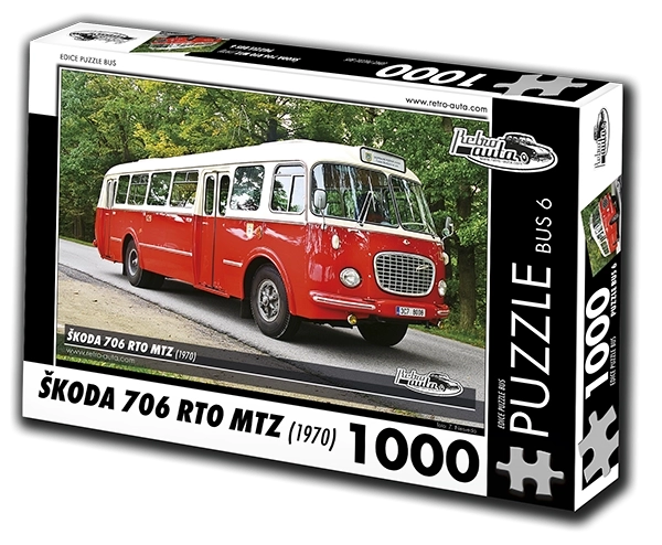 Puzzle Retro-Auta Autobuz Șkoda 706 RTO MTZ (1970) 1000 de piese