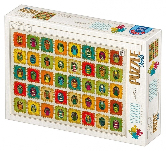 Puzzle Vzorník: Bufnițe 1000 Piese