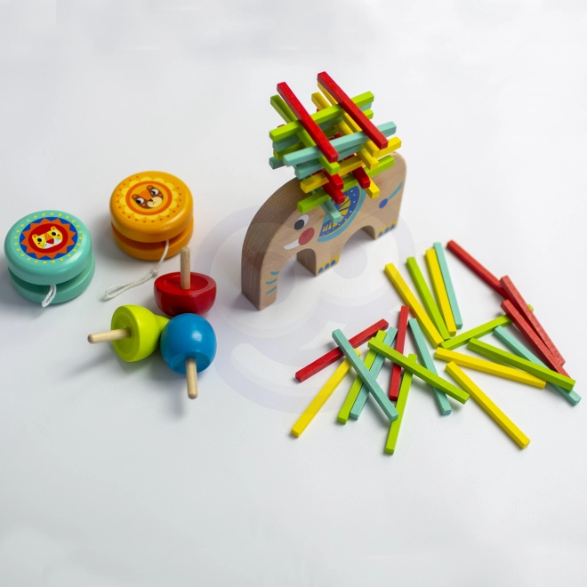Set de jocuri de îndemânare Tooky Toy cu elefant și 46 de piese