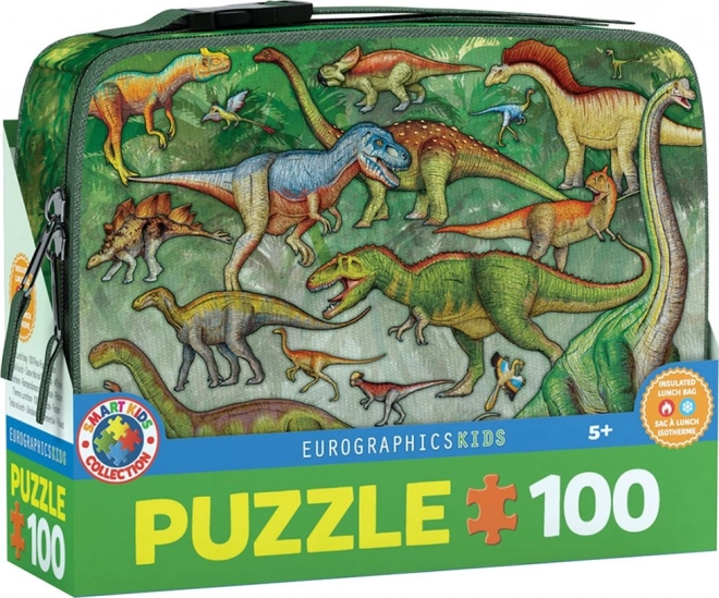 Puzzle Eurographics Dinosauri în cutie termoizolantă 100 piese