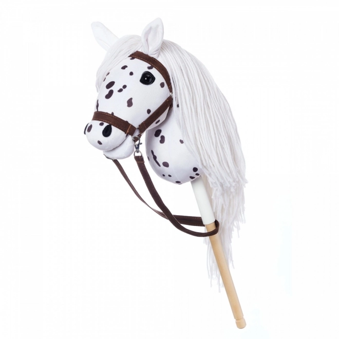 Cal pe băț Hobby Horse din colecția HOPPIHORSE Sport Edition în culoarea leopardului alb