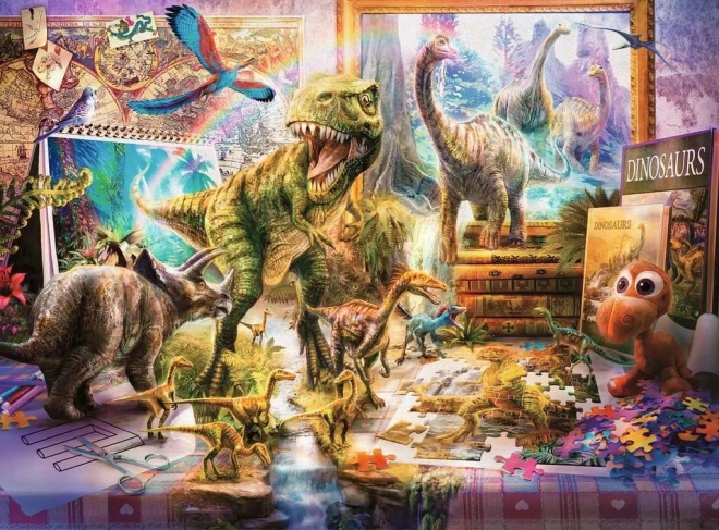 Puzzle Dinosauri prind viață XXL 100 de piese