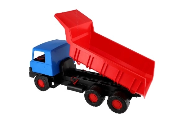 Autocamion Tatra 815 cu bena roșie și cabină albastră, din plastic, 75cm