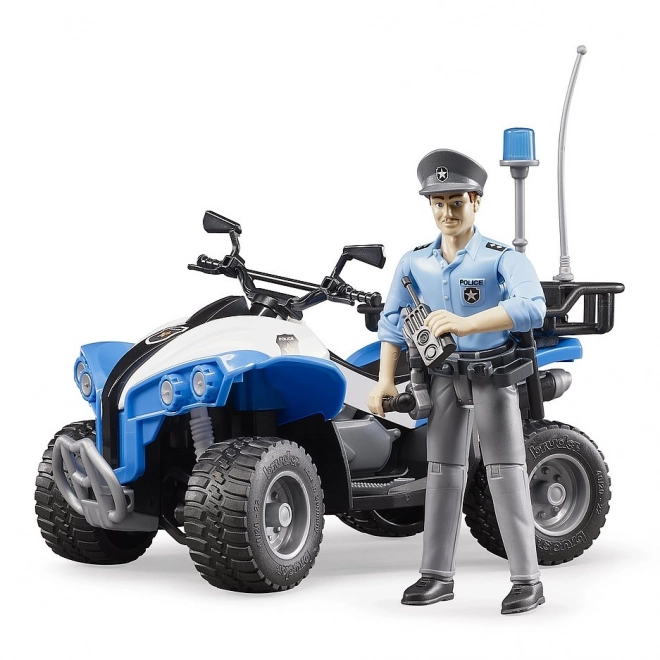 Bruder Bworld Quad Albastru Poliție cu Figurină