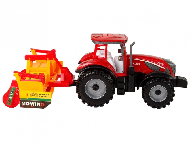 Tractor cu cultivator cu motor roșu prin frecare