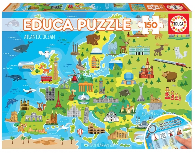 Puzzle hartă Europa 150 piese