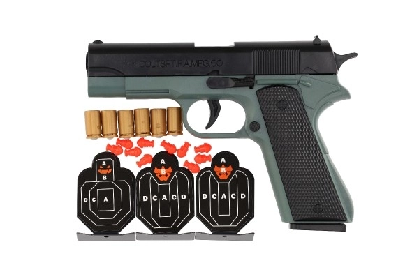 Pistolă cu gloanțe din spumă și ținte