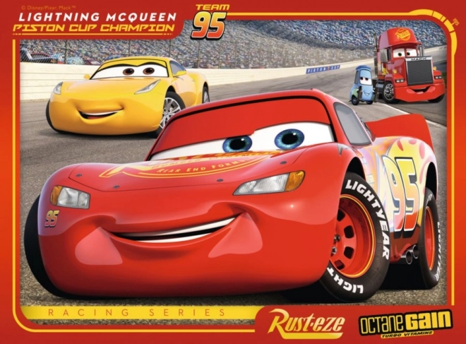 Puzzle 4 in 1 Cars cu Fulger McQueen