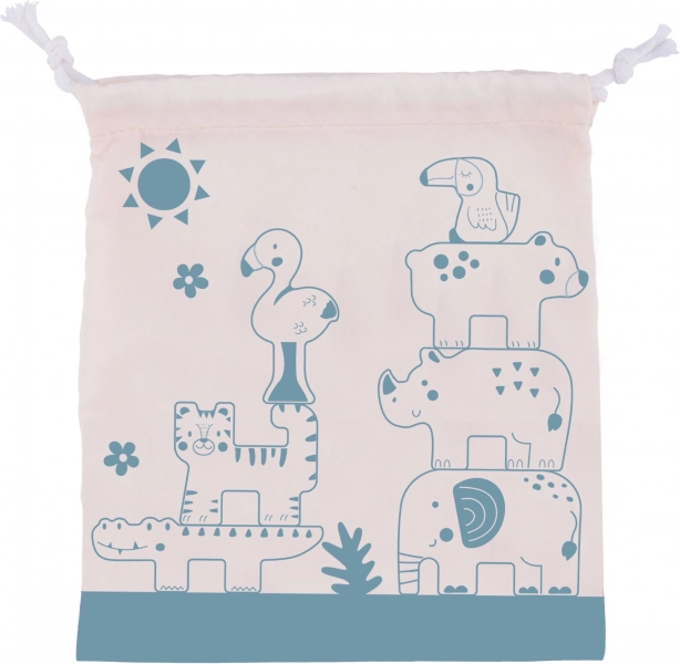 Cuburi din lemn animăluțe Montessori 9 buc de la Tooky Toy