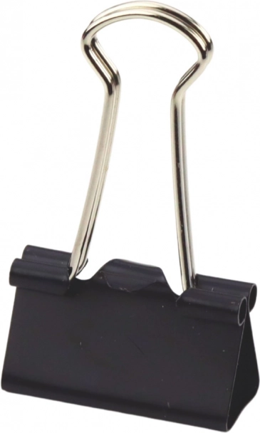 Clame universale de birou, oțel elastic, negre, 25 mm, 12 buc