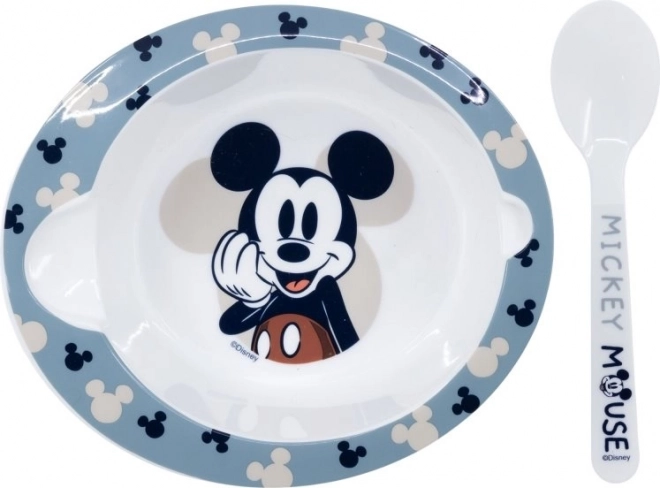 Set castron și linguriță Mickey Mouse