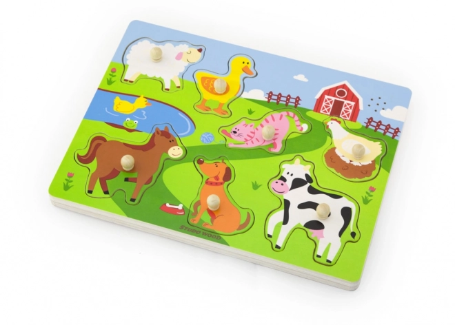 Puzzle din lemn cu fermă