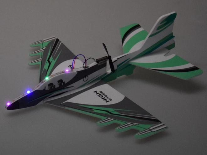 Avion pliabil din spumă ușoară cu lumină LED și încărcare USB