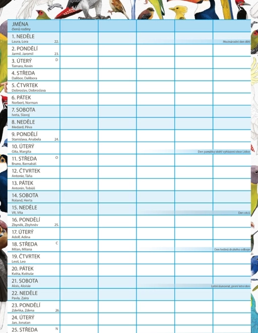 Calendar de planificare familială Animalium 2026
