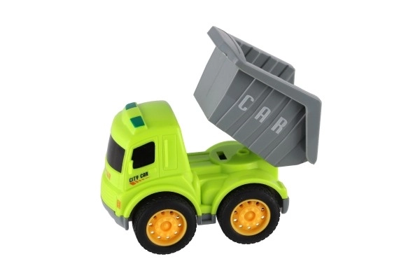 Camion de construcții din plastic cu mecanism de inerție 9cm