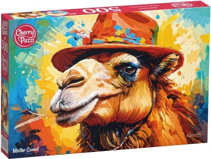 Puzzle CHERRY PAZZI – cămilă cu pălărie, 500 de piese