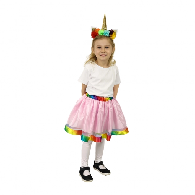 Costum fetițe Tutu Unicorn cu bentiță