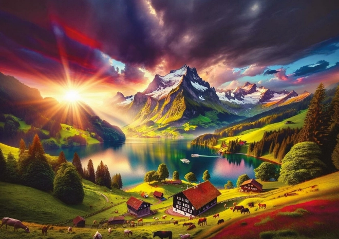 Puzzle La poalele Alpilor 500 de piese