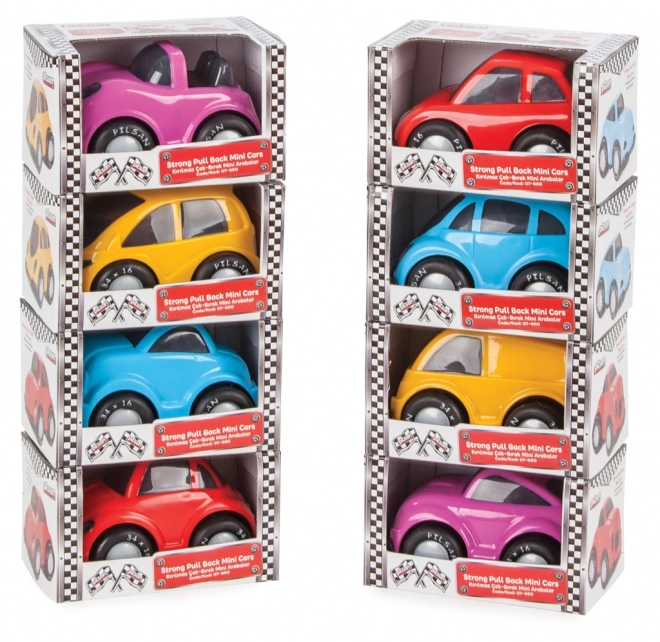 Mașinuță din plastic pentru copii mici cu mecanism pull back