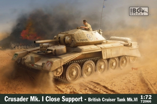 Model tanc britanic Crusader Mk.I CS pentru suport apropiat