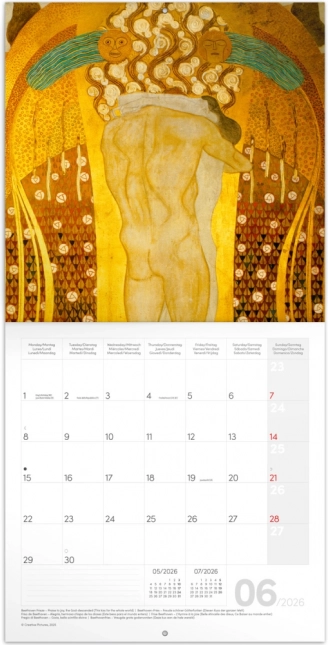 Calendar cu notițe cu imagini de Gustav Klimt 2026