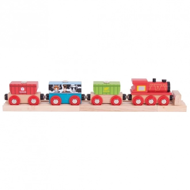 tren cu alimente din lemn Bigjigs Rail