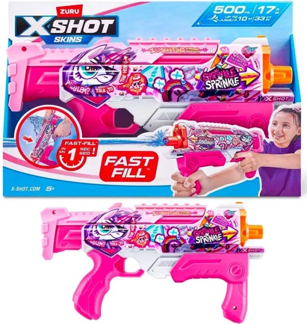 ZURU Pistolă cu apă X-Shot Skins Fast Fill roz