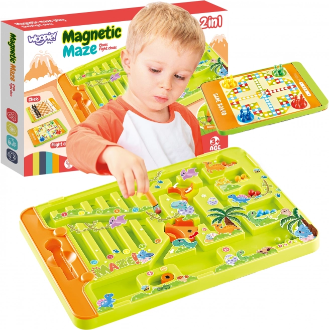 WOOPIE Labirint Magnetic 2în1 Joc Nu te supăra, frate