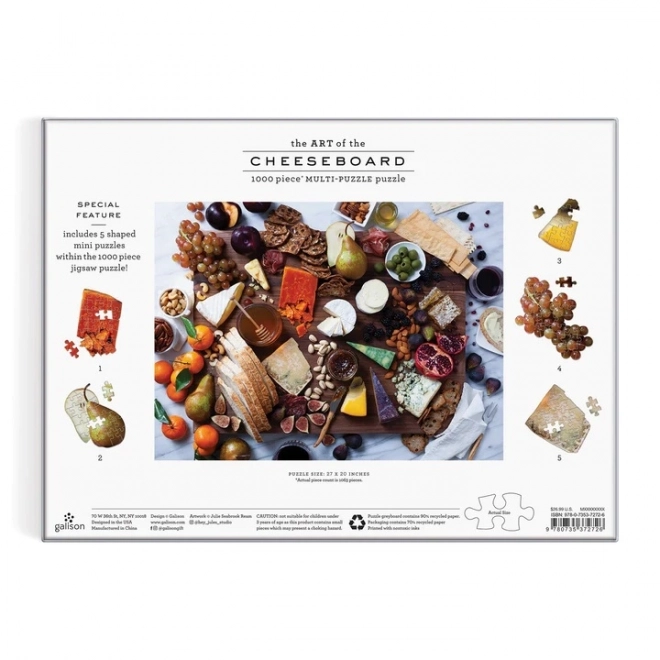 Puzzle Galison platou asortat cu brânzeturi 1000 piese