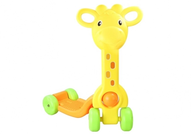 Trotineta pentru copii cu 4 roți Giraffe galbenă