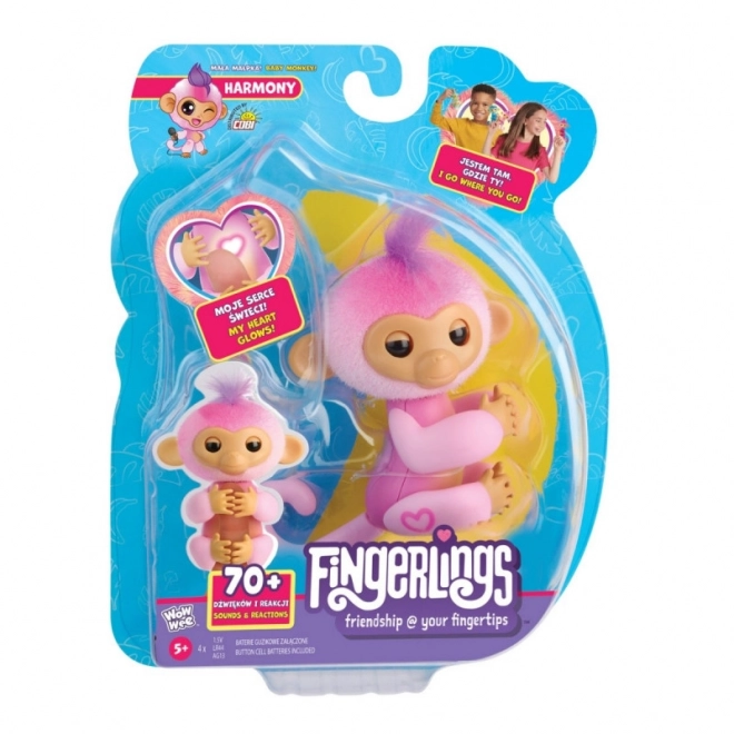 Maimuță interactivă Fingerlings roz Harmony