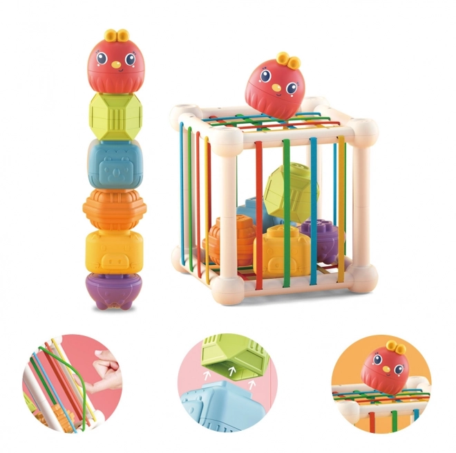 Cub senzorial flexibil WOOPIE pentru animale cu sorter și zornăitoare