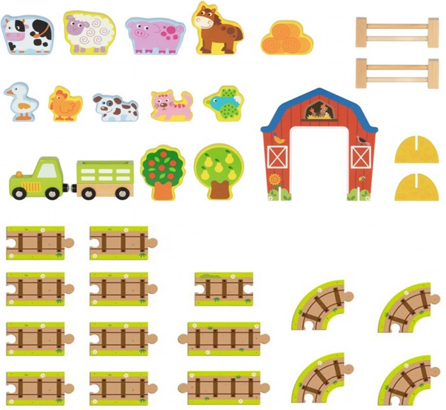 Fermă de lemn în valiză Tooky Toy