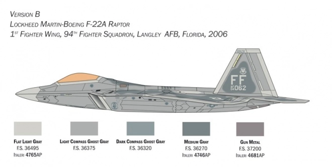 Model avion Lockheed Martin F-22A Raptor