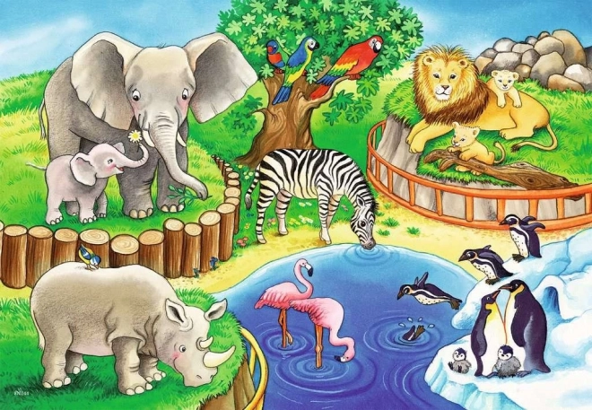 Puzzle 2 în 1 Zoo de către Ravensburger