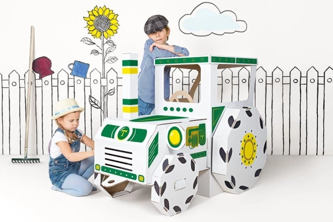 Jucărie din carton - Tractor mare din carton