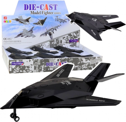 Avion militar negru cu efecte de lumină și sunet 1:400