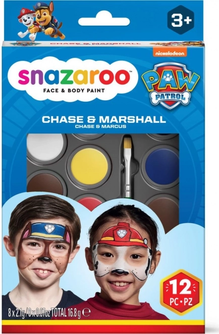 Trusa de pictură pe față Snazaroo Patrula Cățeilor: Chase & Marshall