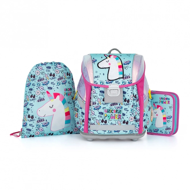 Set școlar 3 piese PREMIUM LIGHT Unicorn iconic