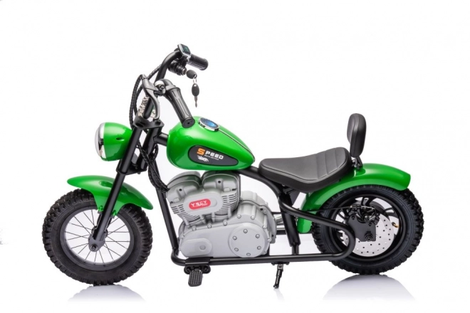 Motocicletă verde pe baterie 36V