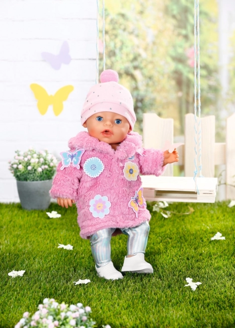 Set cu haină roz pentru păpușa BABY born de 43 cm